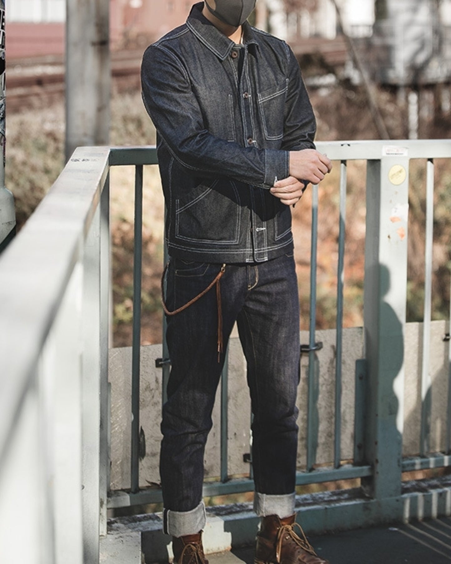 selvedge straight-leg denim pants 【ACT0142】