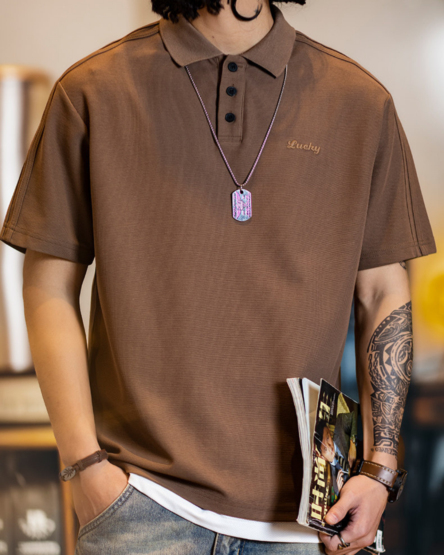 Vintage motel graphic casual t-shirt 2color 【ACT0155】