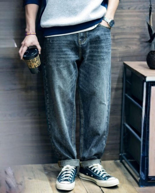 wide straight denim pants 【ACT0012】