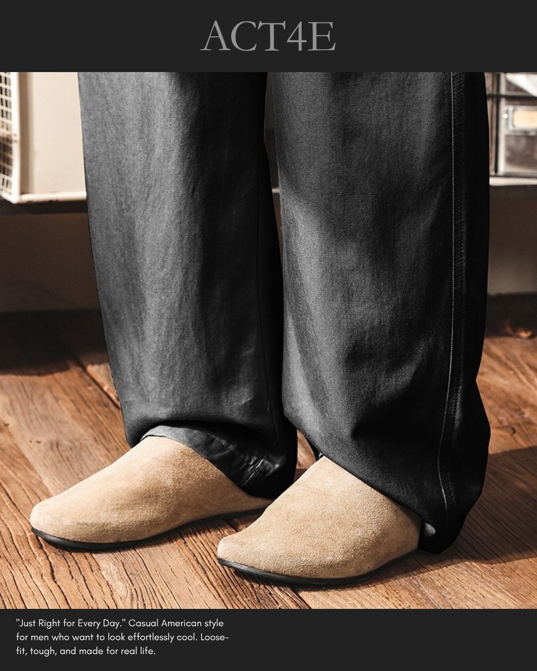 【28-38】relaxed fit casual wide pants 【ACT0255】