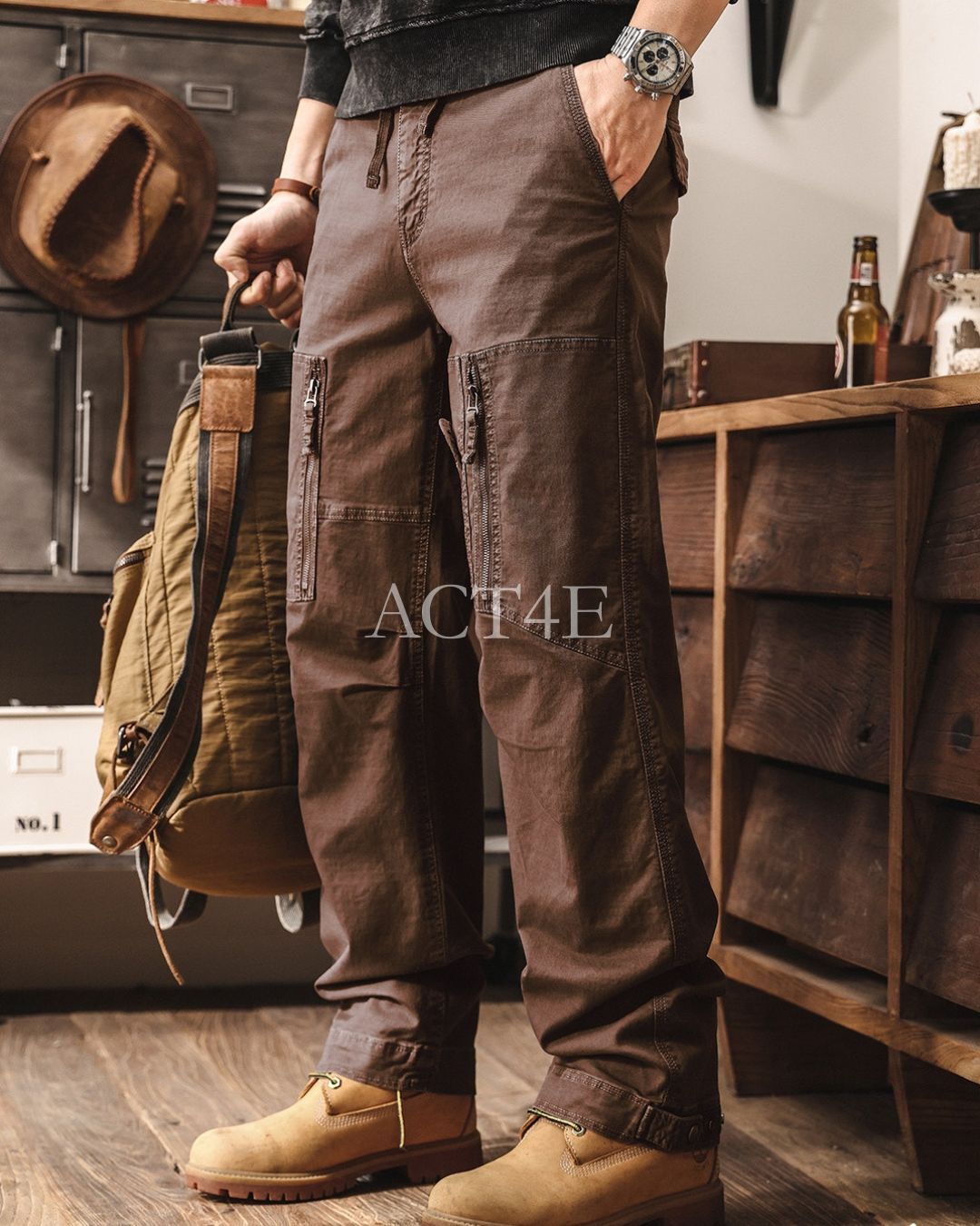 【28-38】straight fit tactical cargo pants 【ACT0272】