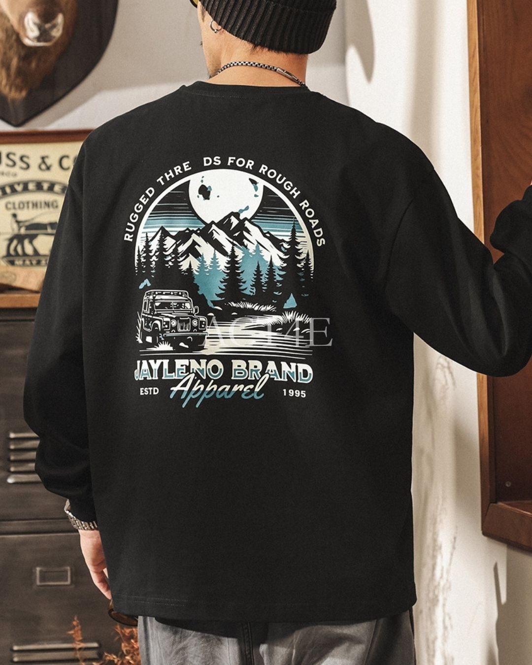 【M-4XL】outdoor back graphic long sleeve tshirt 【ACT0251】