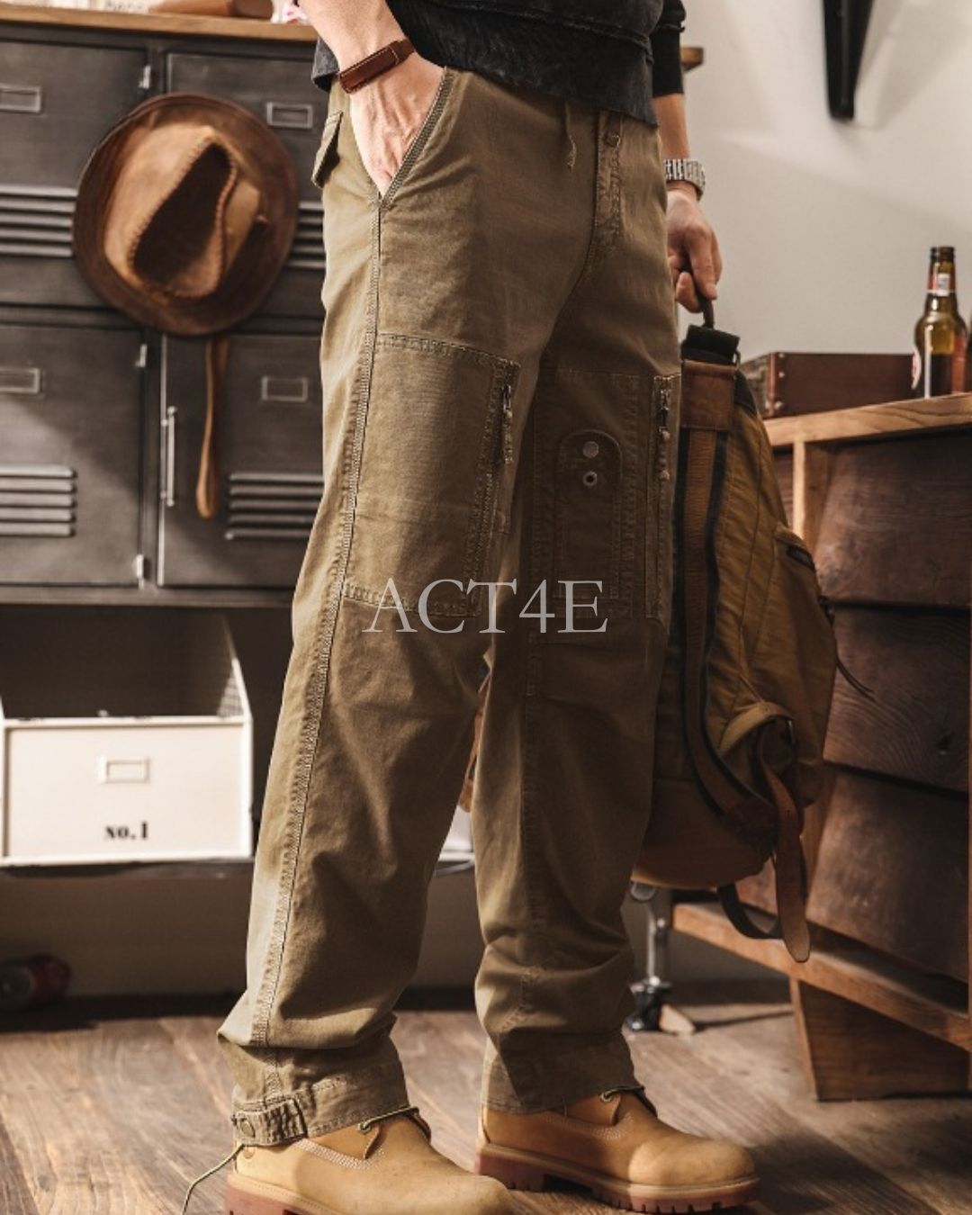【28-38】straight fit tactical cargo pants 【ACT0272】