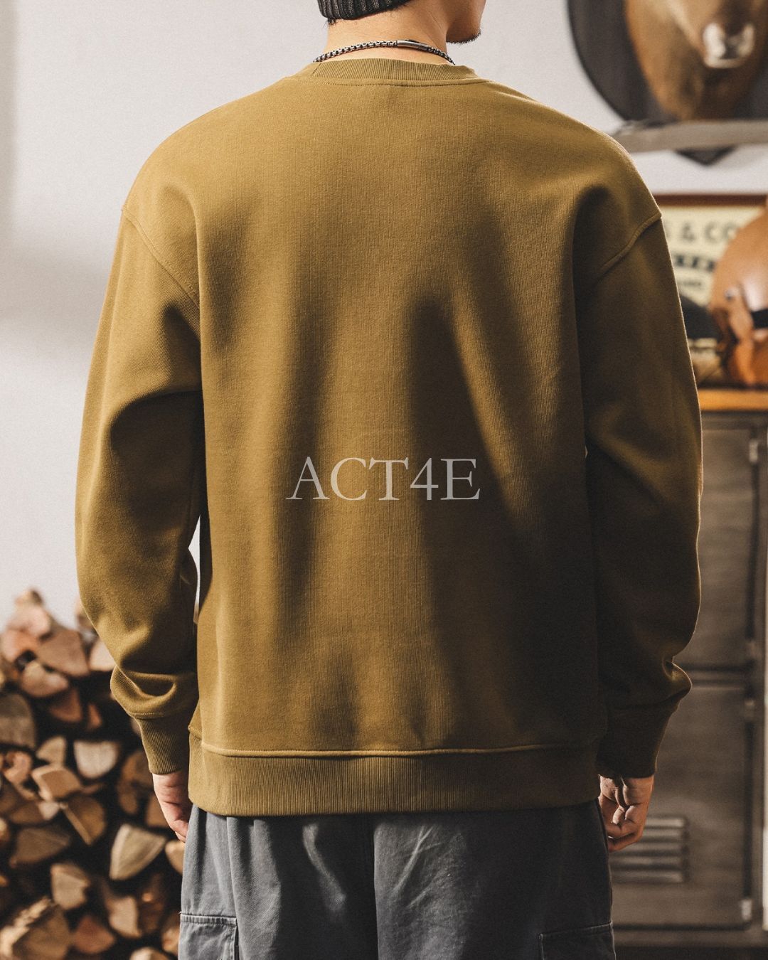 【S-4XL】vintage relaxed graphic crewneck sweatshirt 【ACT0262】