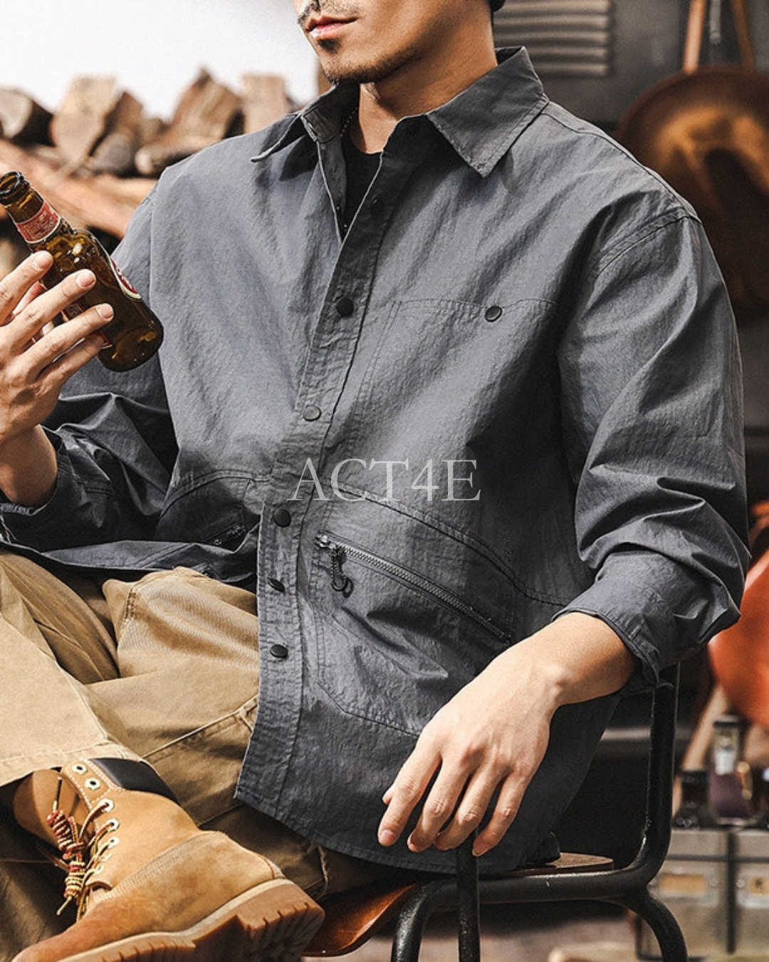 【M-4XL】outdoor casual work long shirt 【ACT0301】