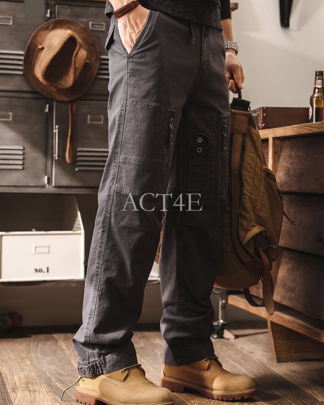 【28-38】straight fit tactical cargo pants 【ACT0272】