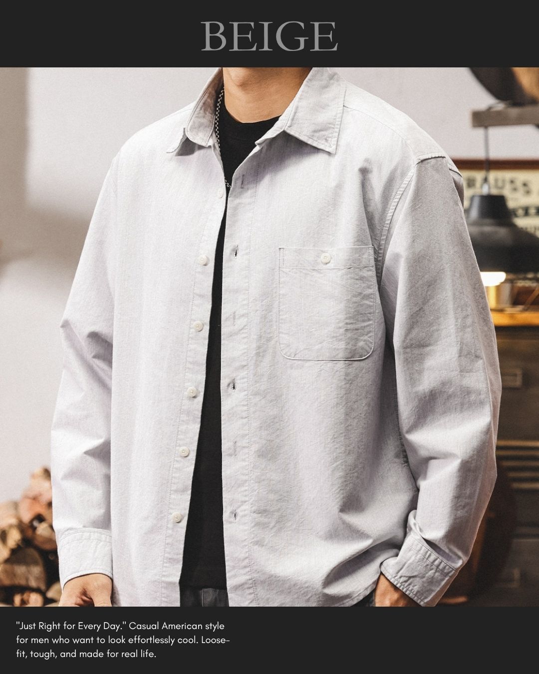 【M-4XL】loose oxford long sleeve shirt 【ACT0303】