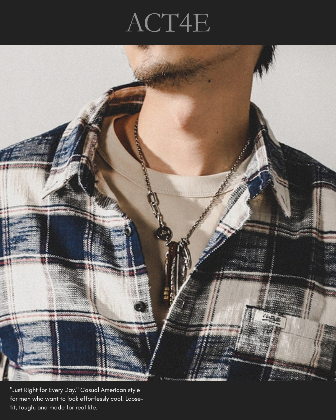 【M-3XL】vintage plaid long sleeve shirt 【ACT0295】