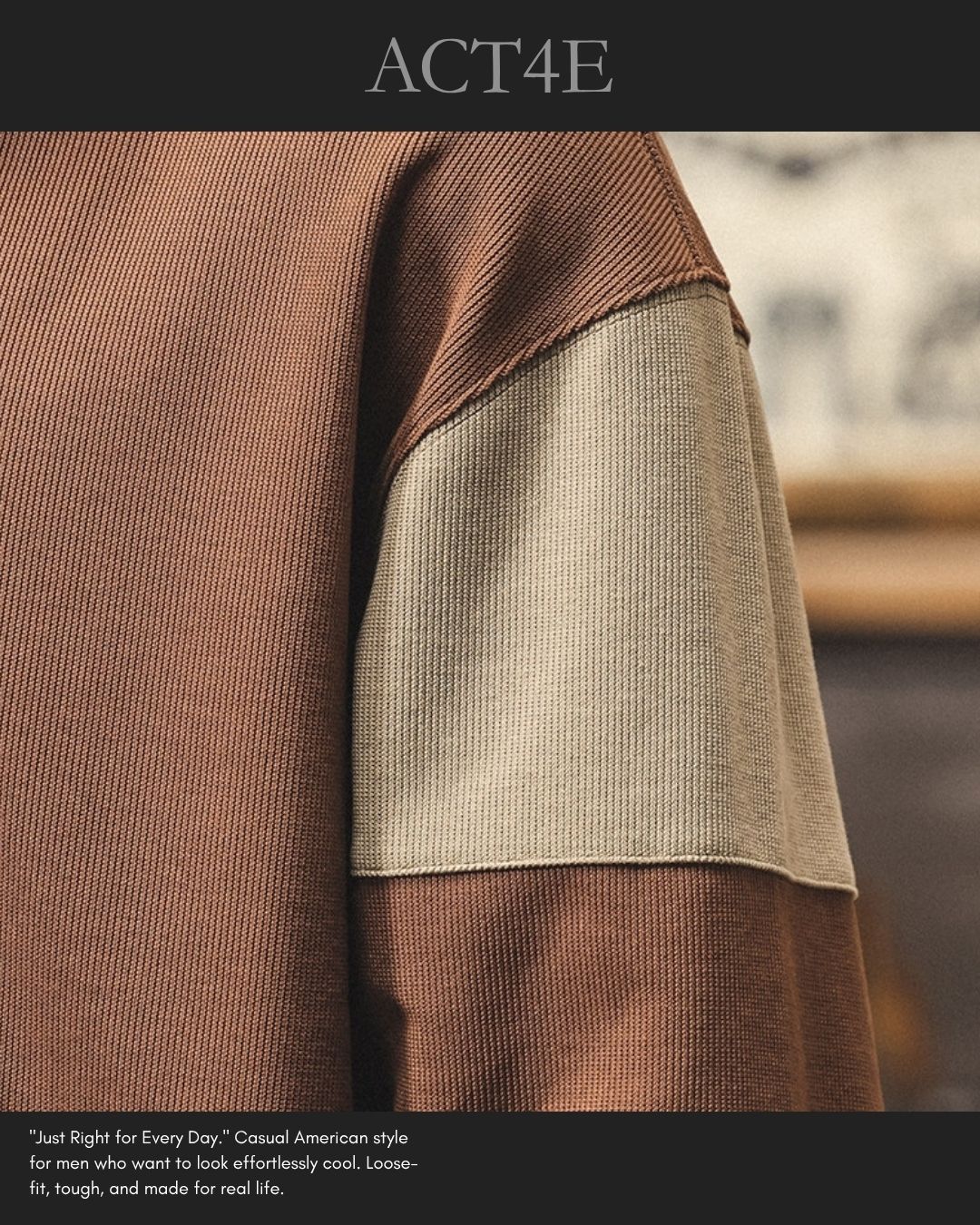 【M-4XL】colorblock half zip ribbed sweatshirt 【ACT0267】