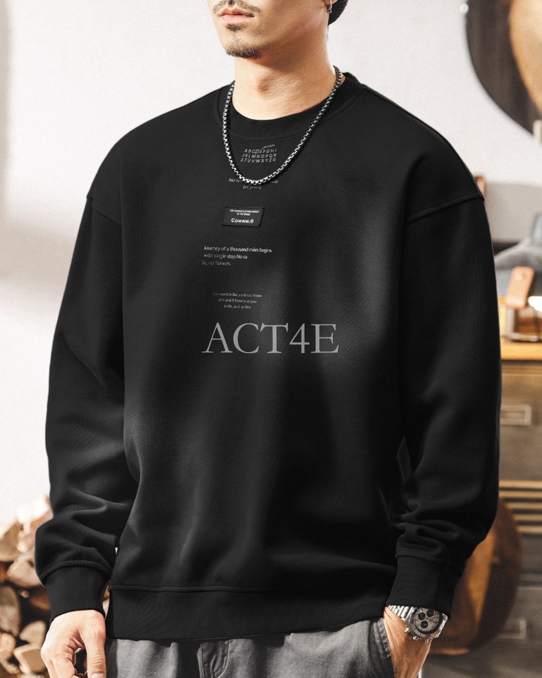 【S-4XL】vintage relaxed graphic crewneck sweatshirt 【ACT0262】