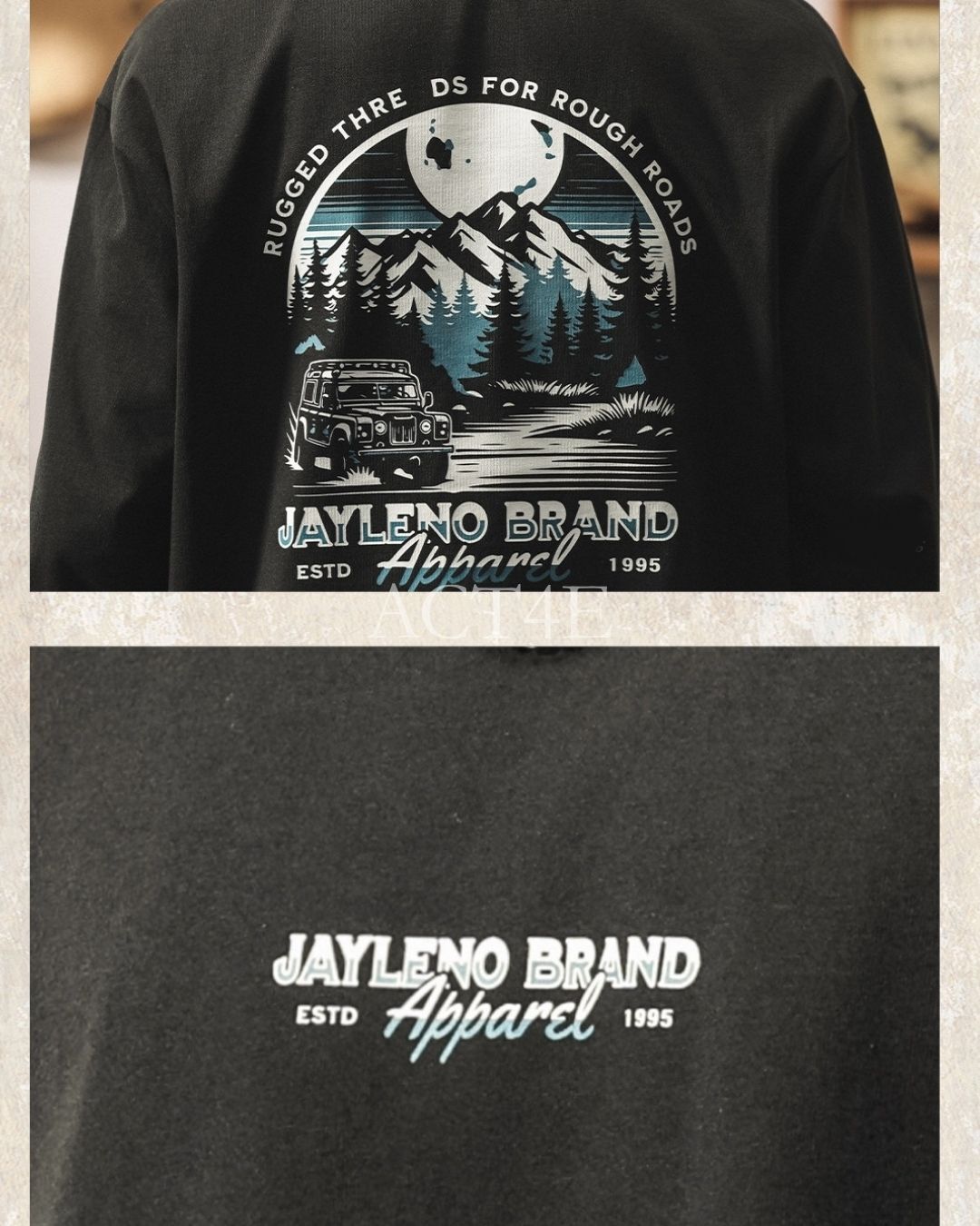 【M-4XL】outdoor back graphic long sleeve tshirt 【ACT0251】