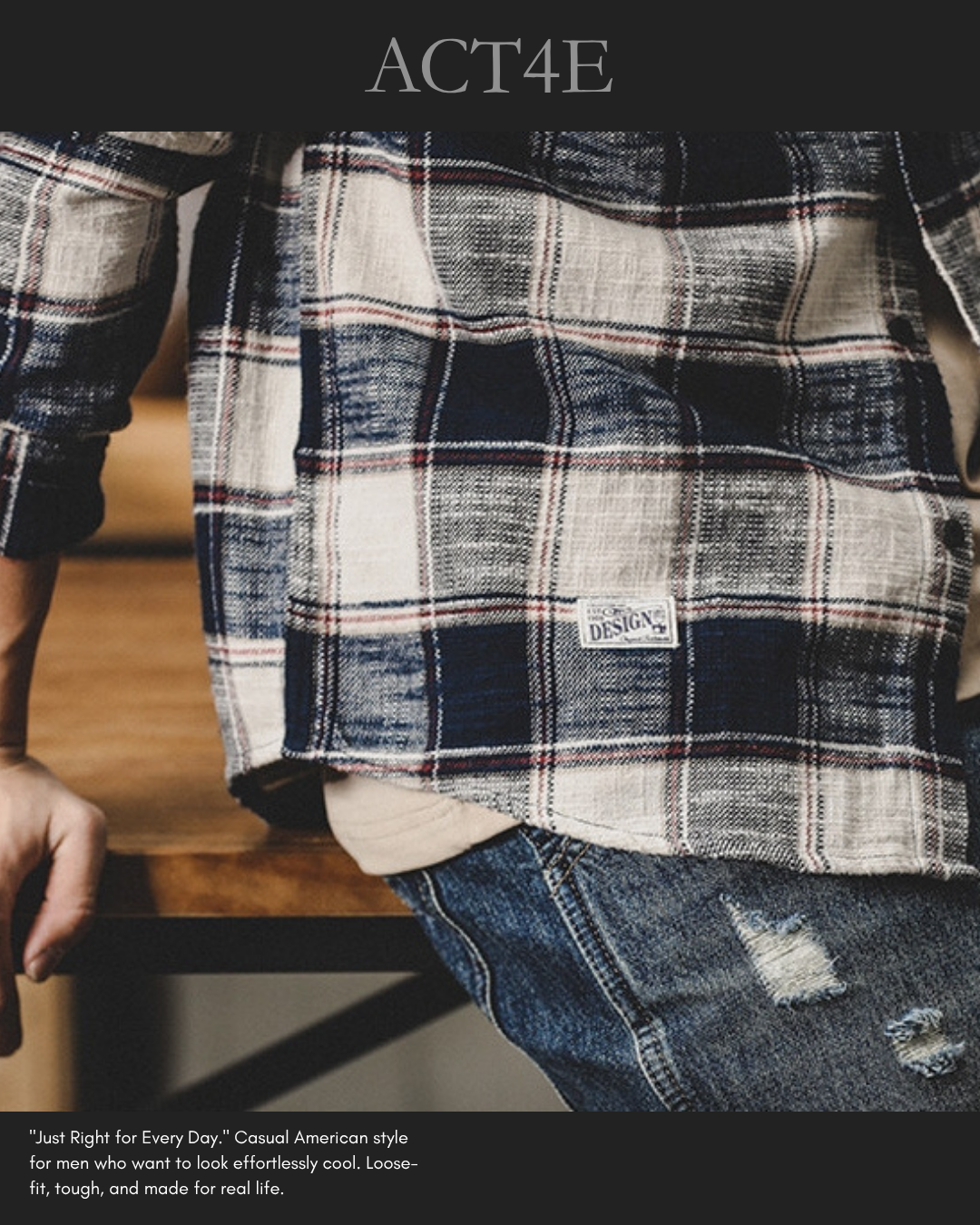 【M-3XL】vintage plaid long sleeve shirt 【ACT0295】