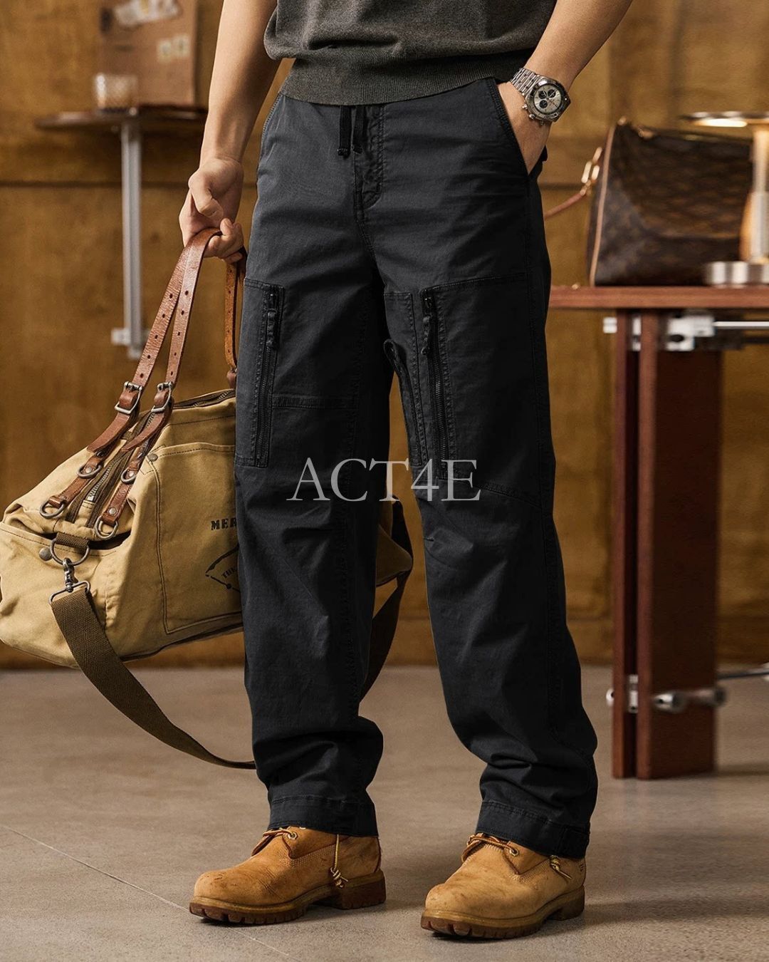 【28-38】straight fit tactical cargo pants 【ACT0272】