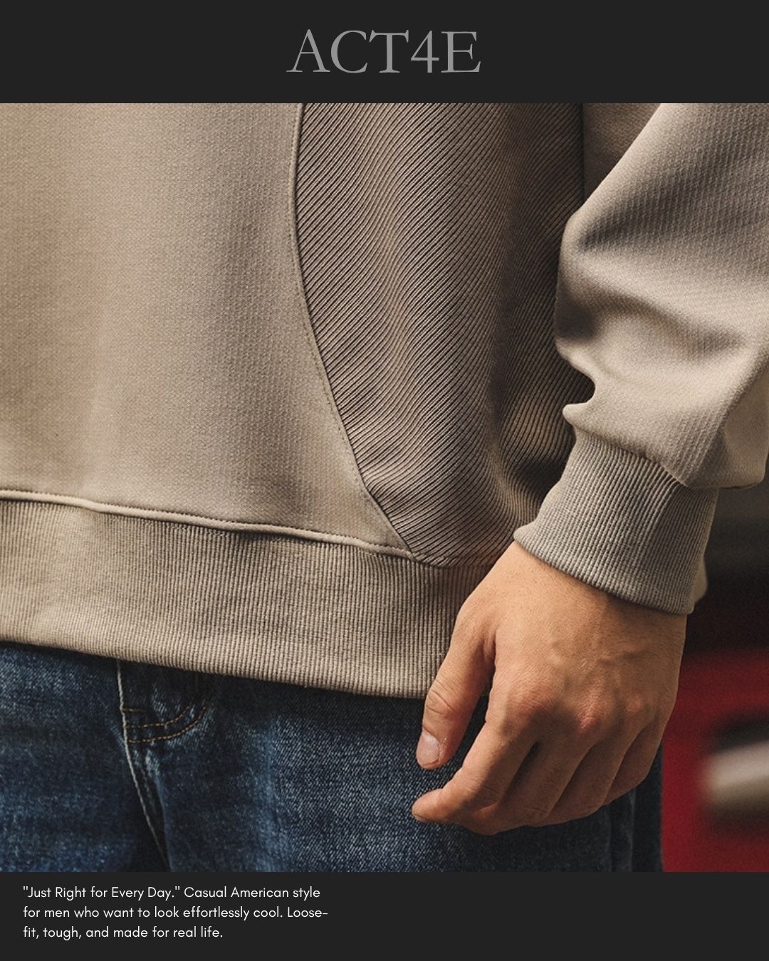 【M-4XL】henley neck vintage casual sweatshirt 【ACT0259】