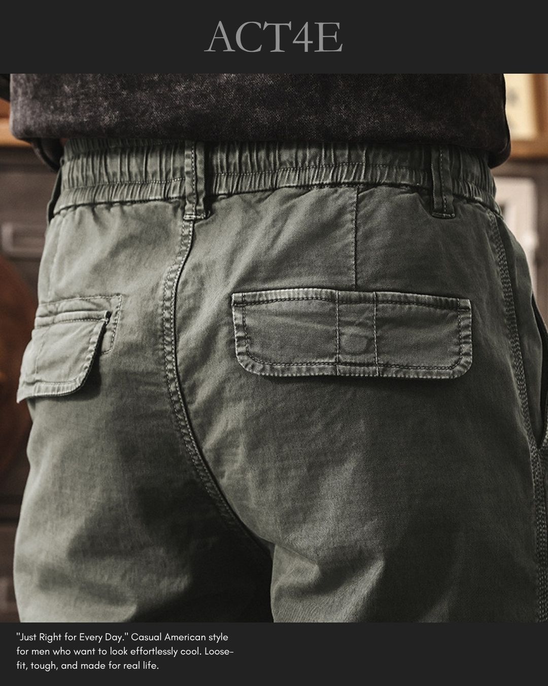 【28-38】straight fit tactical cargo pants 【ACT0272】