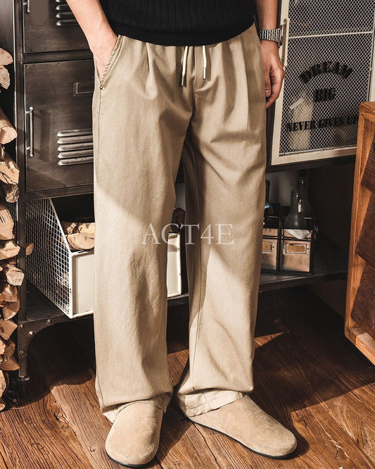 【28-38】relaxed fit casual wide pants 【ACT0255】