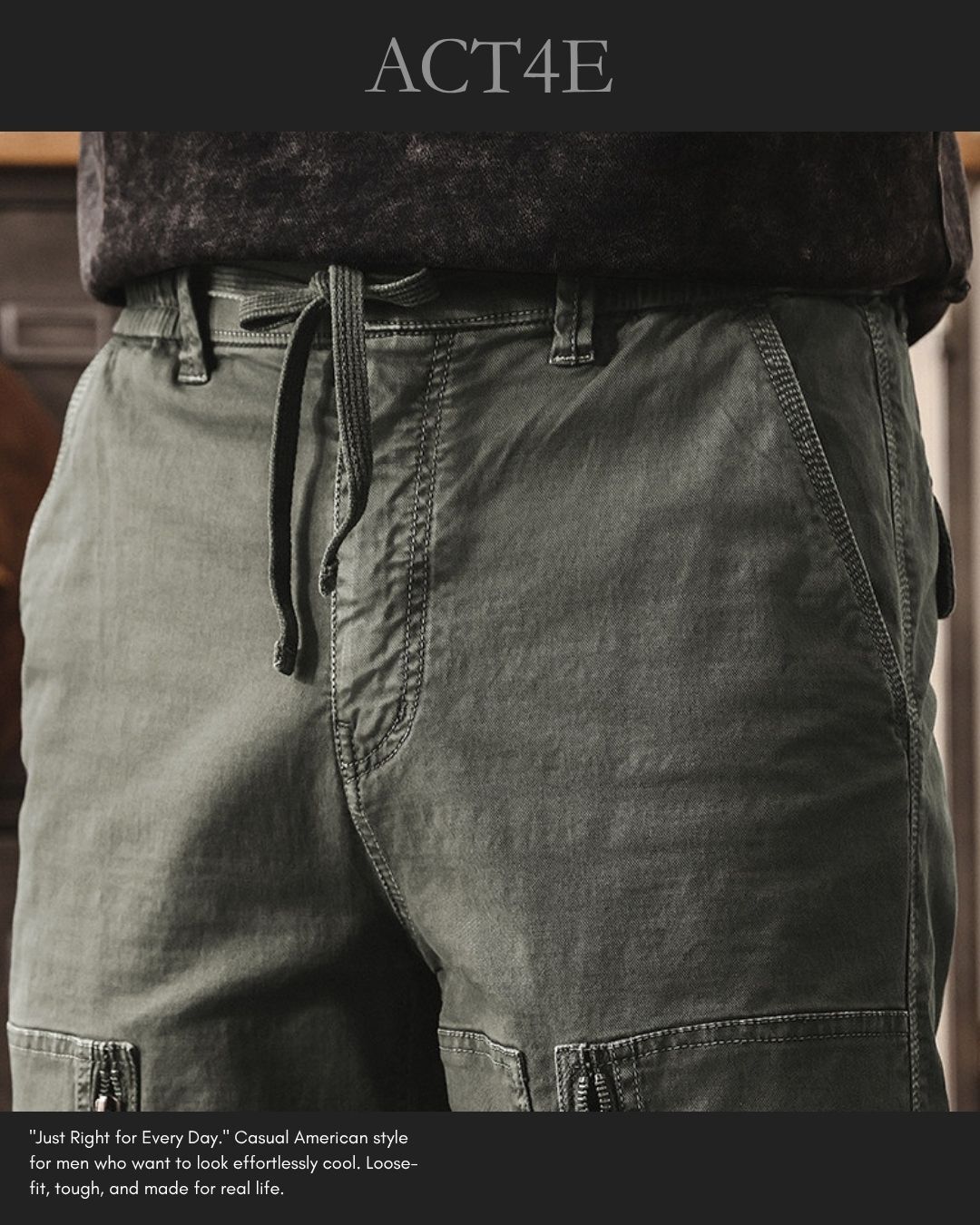 【28-38】straight fit tactical cargo pants 【ACT0272】