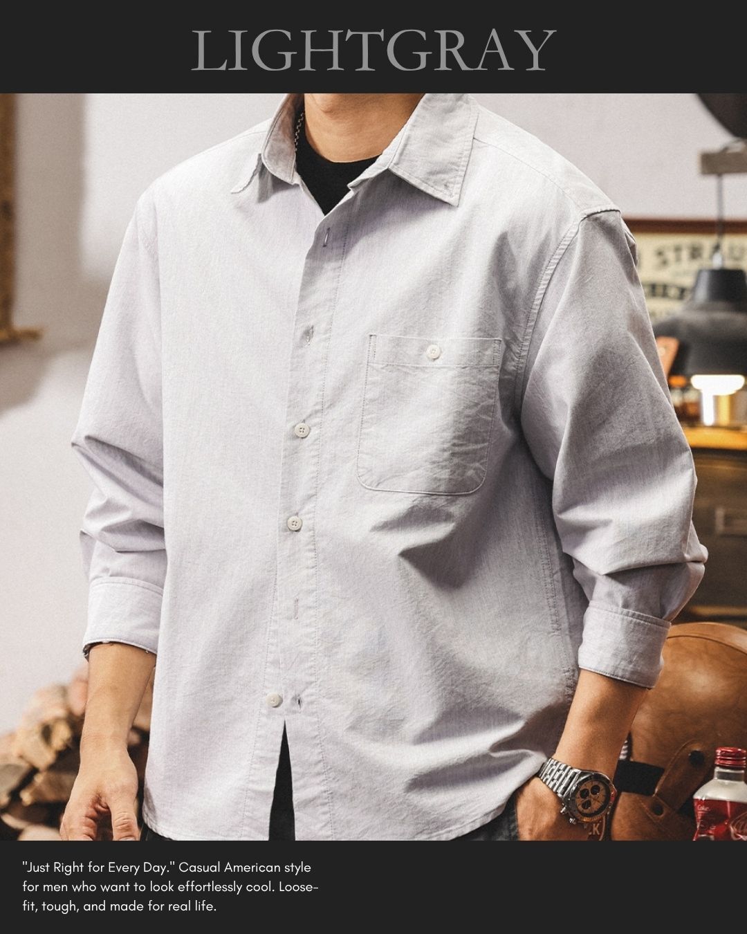 【M-4XL】loose oxford long sleeve shirt 【ACT0303】