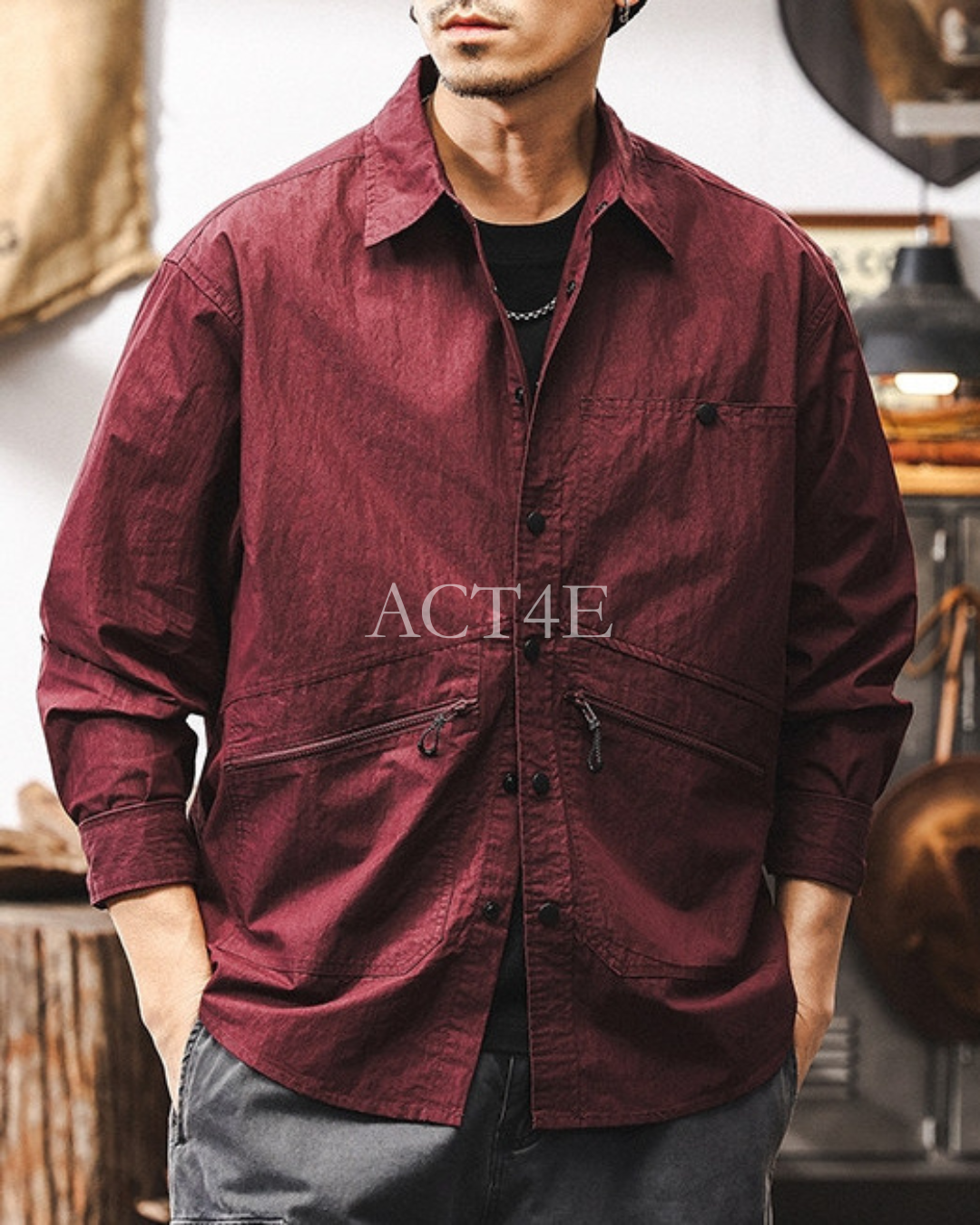 【M-4XL】outdoor casual work long shirt 【ACT0301】