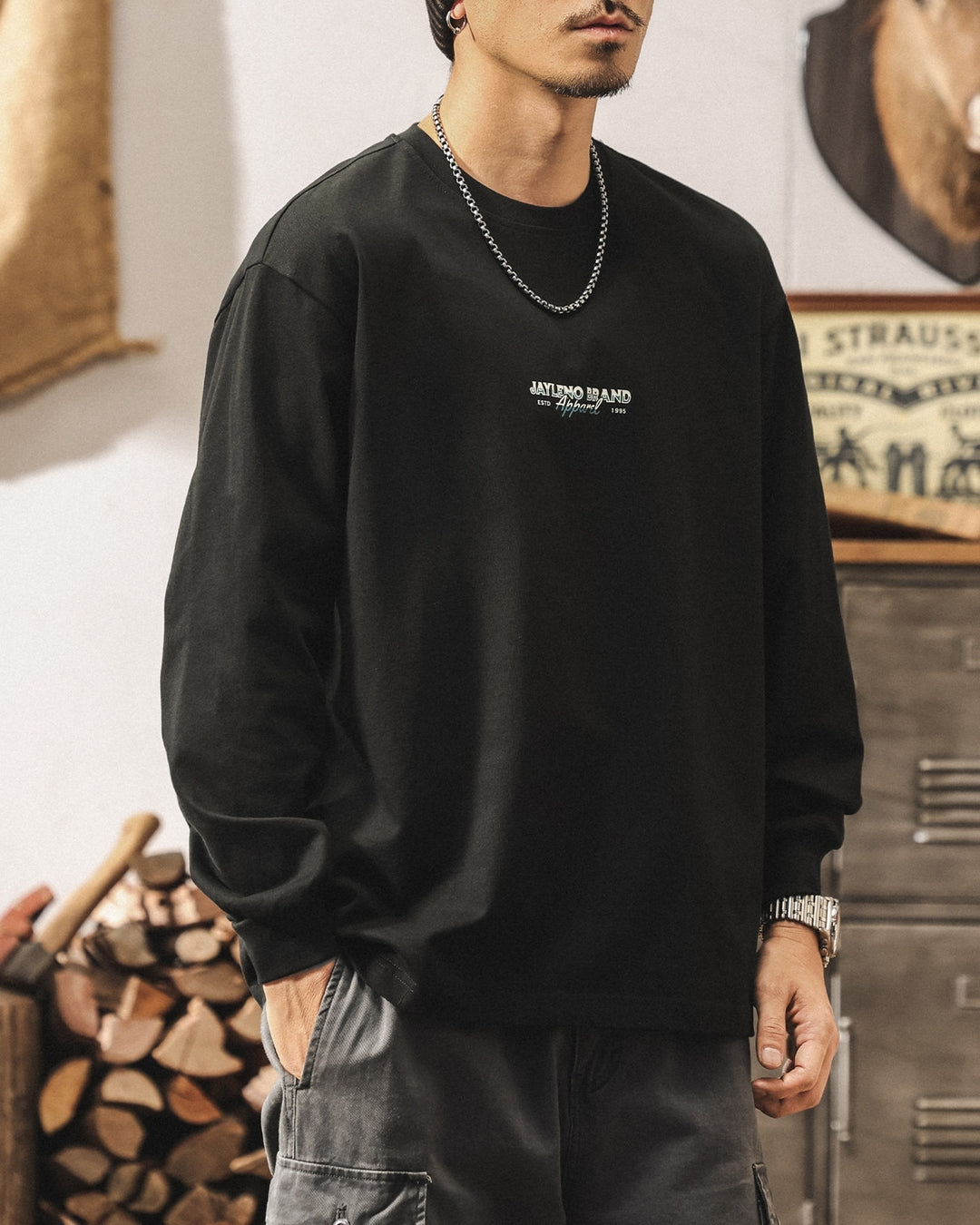 【M-4XL】outdoor back graphic long sleeve tshirt 【ACT0251】