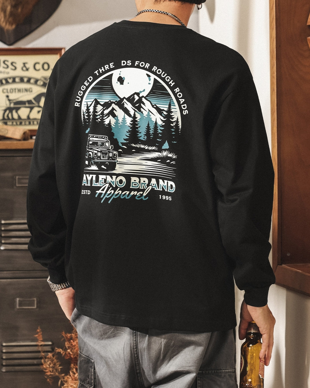 【M-4XL】outdoor back graphic long sleeve tshirt 【ACT0251】