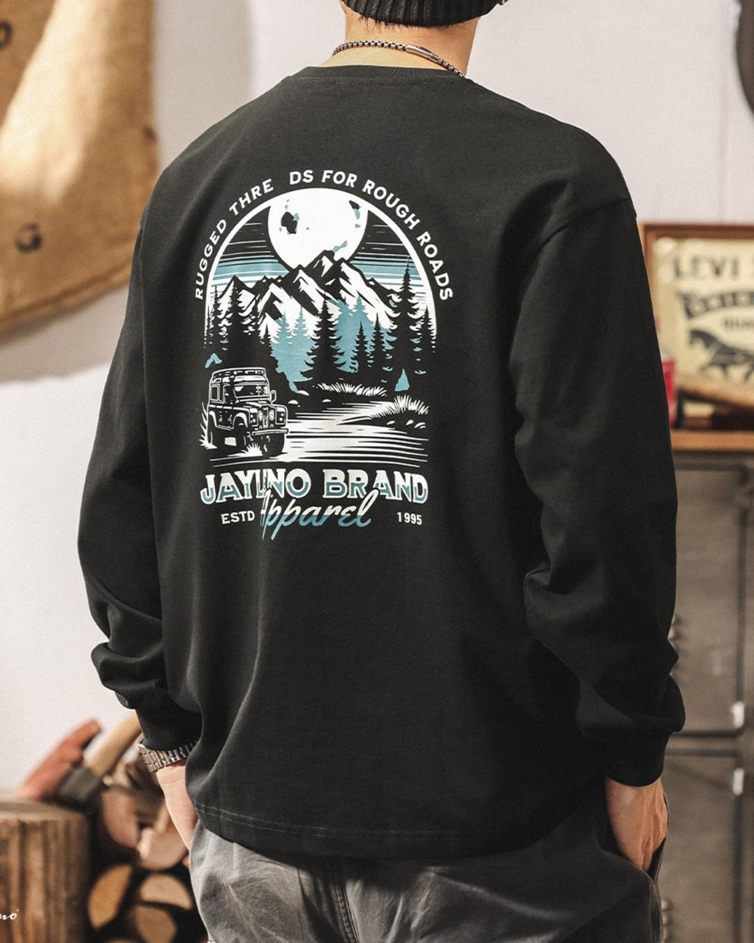 【M-4XL】outdoor back graphic long sleeve tshirt 【ACT0251】