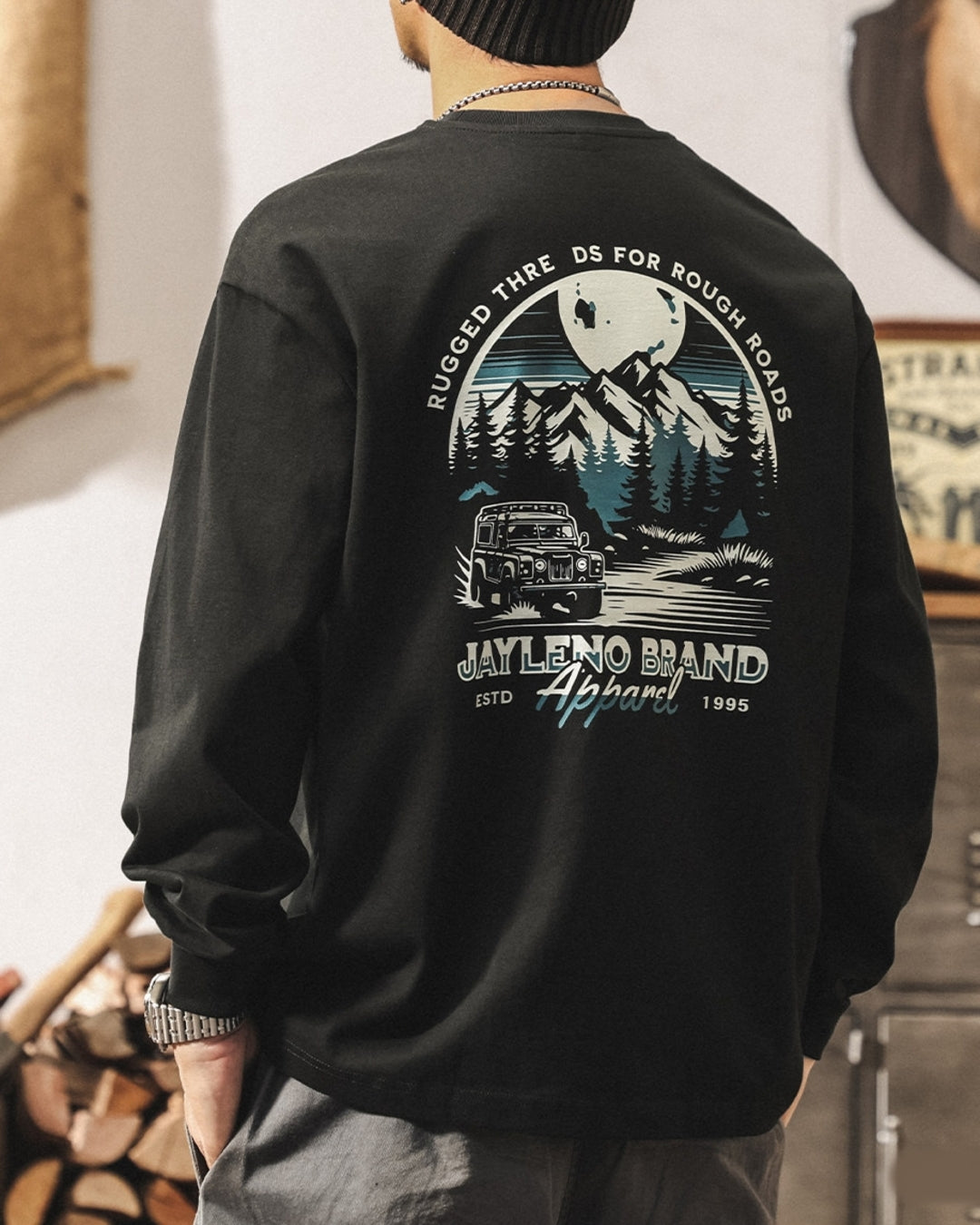 【M-4XL】outdoor back graphic long sleeve tshirt 【ACT0251】