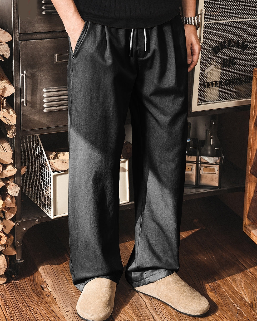 【28-38】relaxed fit casual wide pants 【ACT0255】