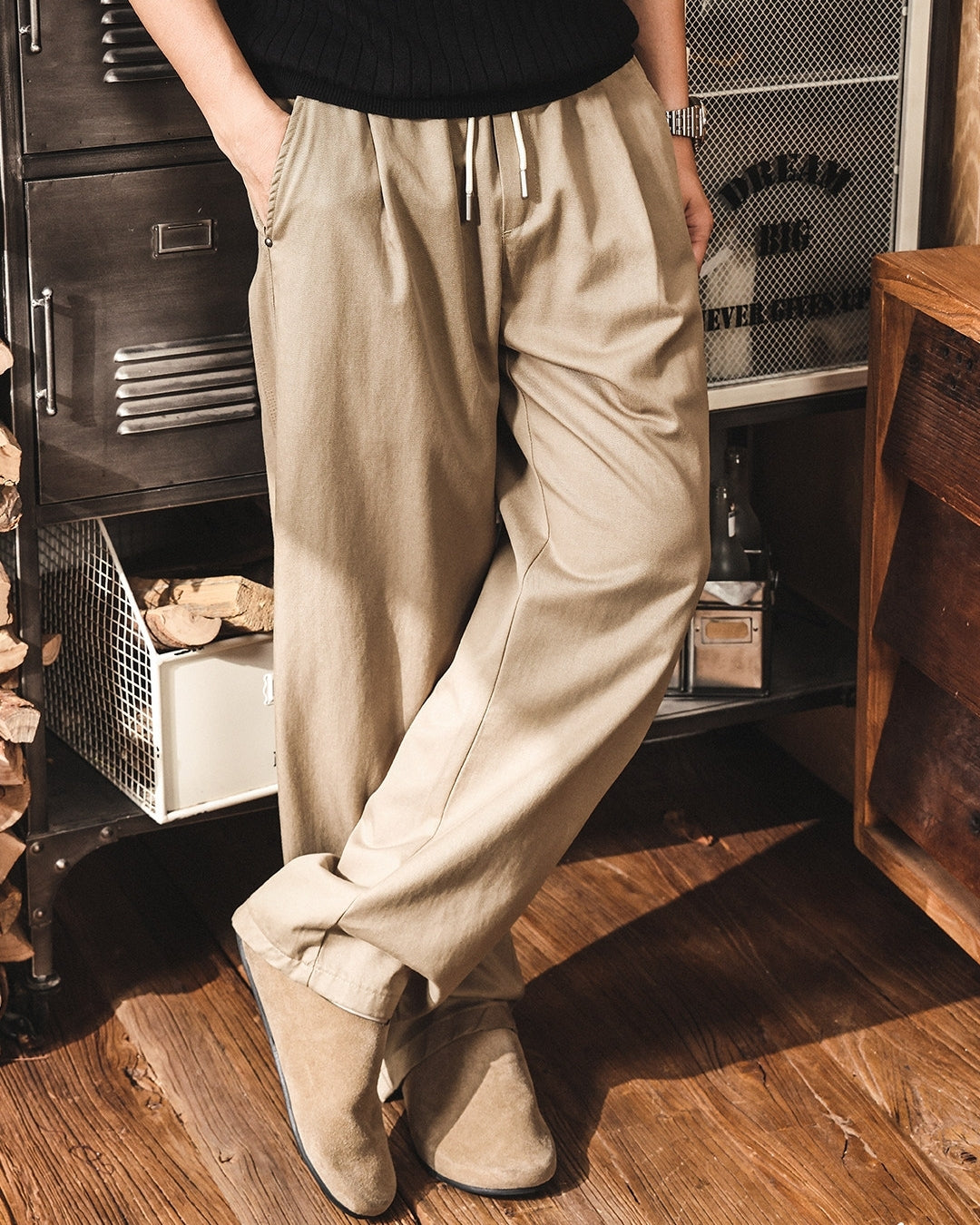 【28-38】relaxed fit casual wide pants 【ACT0255】
