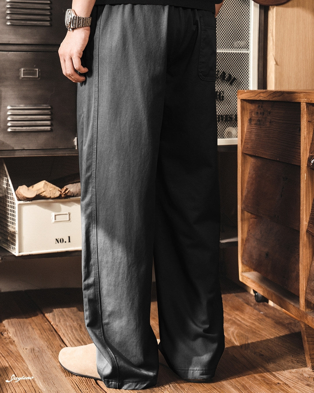 【28-38】relaxed fit casual wide pants 【ACT0255】
