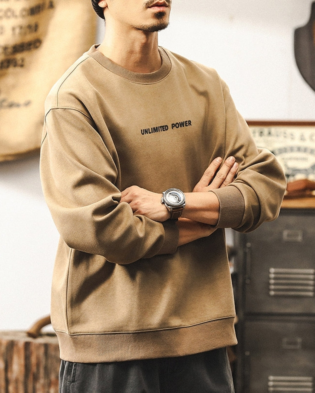【S-4XL】minimalist front logo loose sweatshirt 【ACT0258】