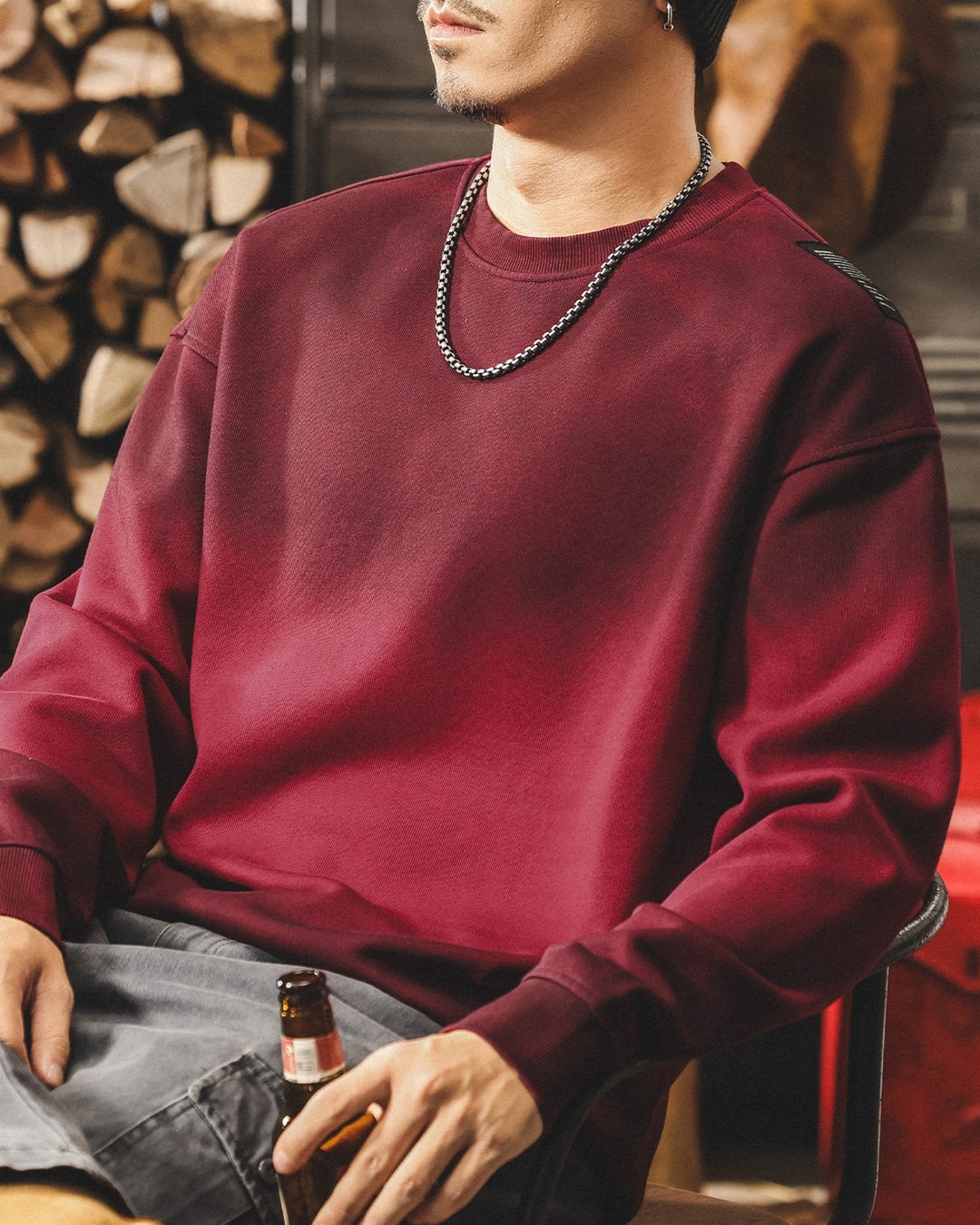 【S-4XL】loose fit vintage crewneck sweatshirt 【ACT0260】