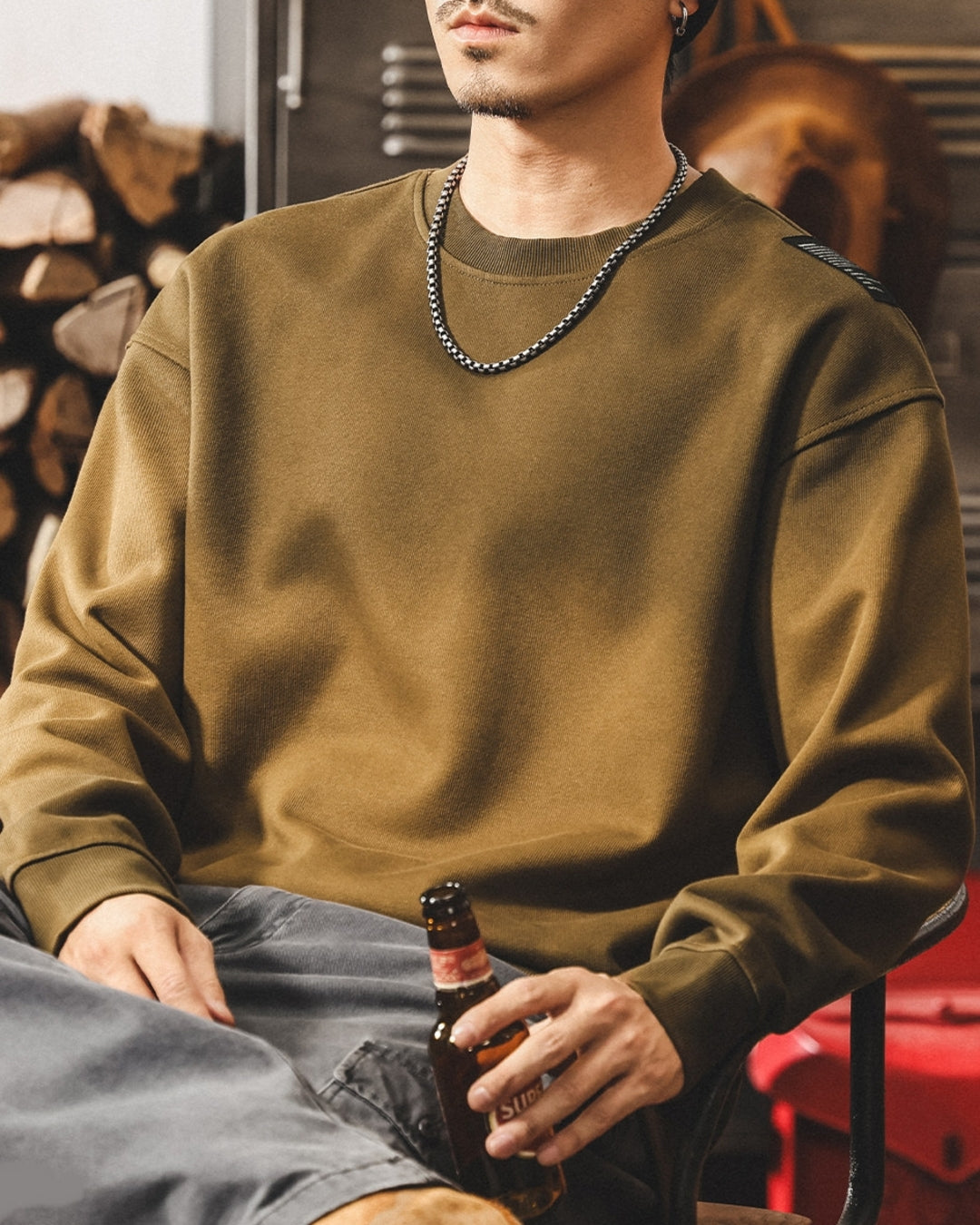 【S-4XL】loose fit vintage crewneck sweatshirt 【ACT0260】