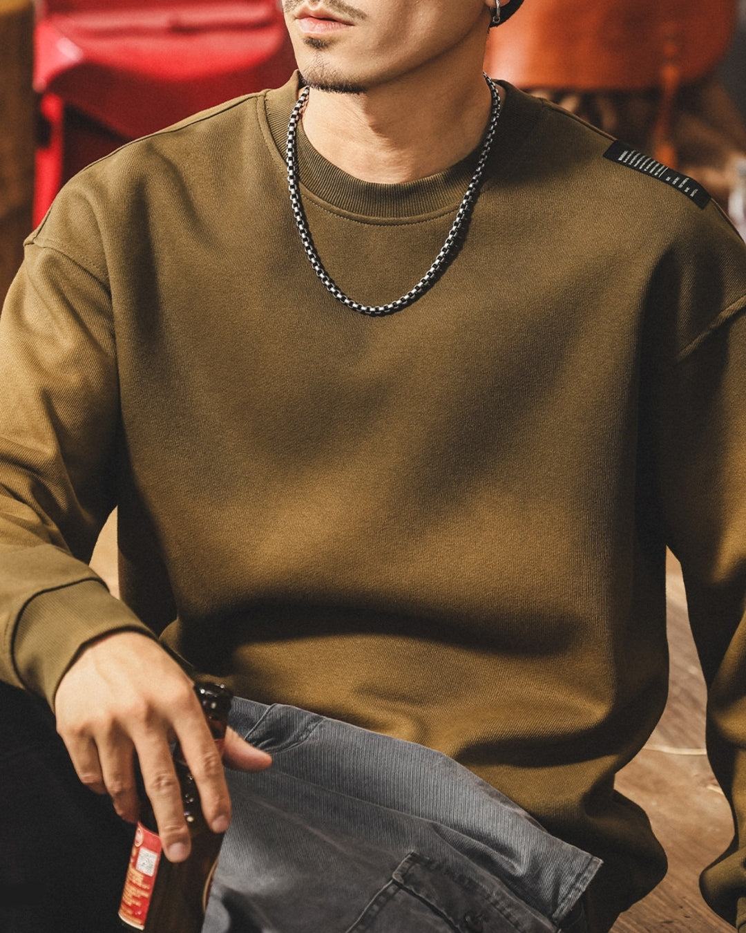 【S-4XL】loose fit vintage crewneck sweatshirt 【ACT0260】