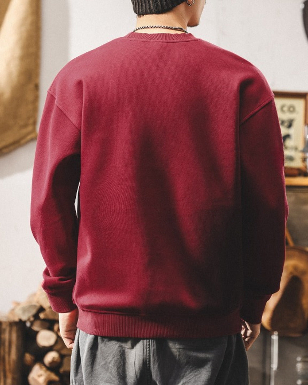 【S-4XL】casual relaxed crewneck fleece sweatshirt 【ACT0264】