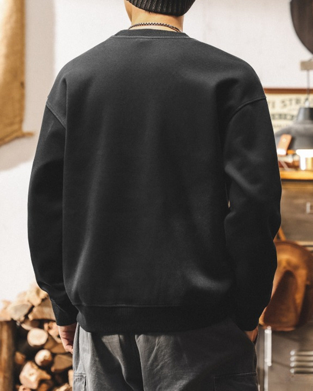 【S-4XL】casual relaxed crewneck fleece sweatshirt 【ACT0264】
