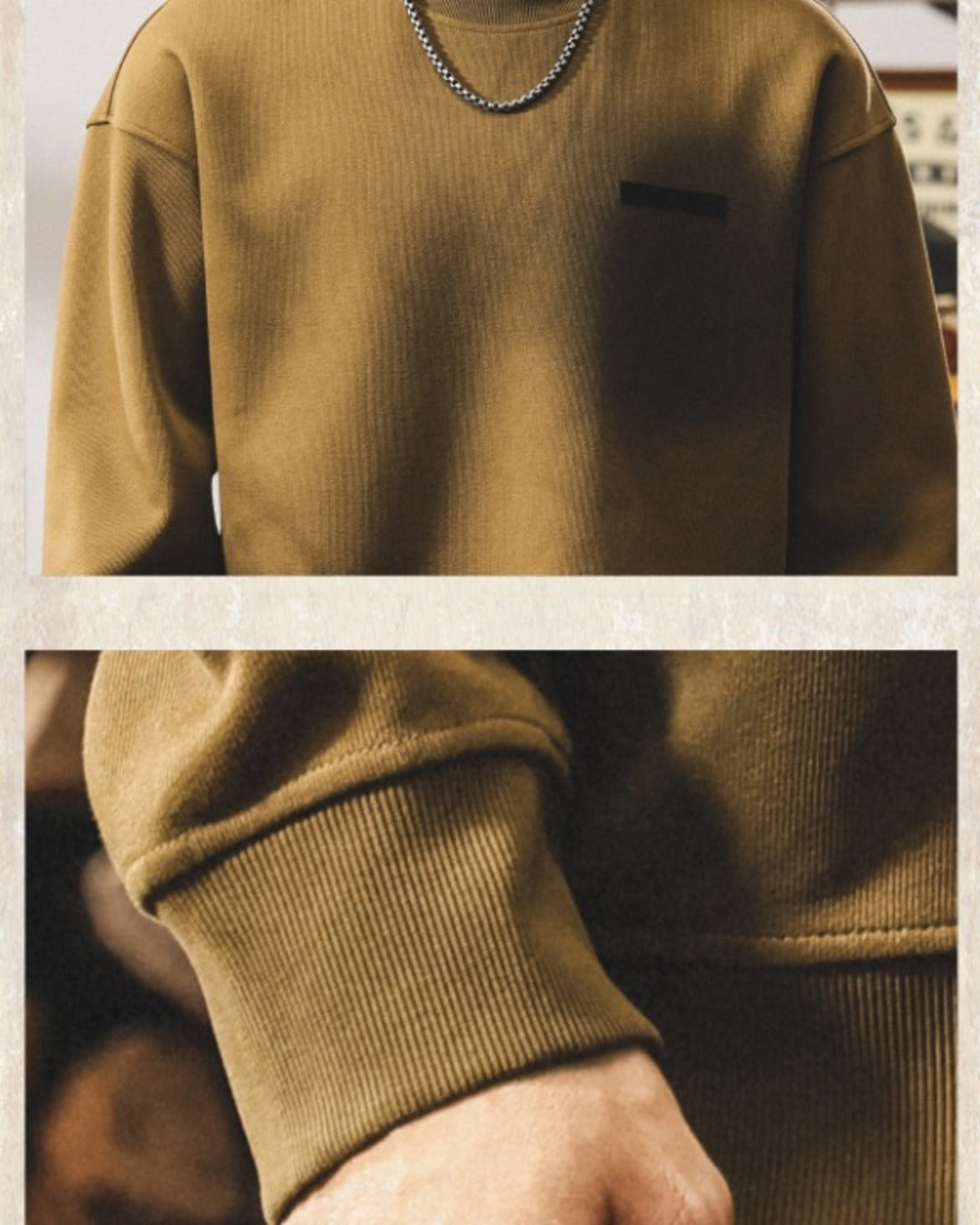 【S-4XL】casual relaxed crewneck fleece sweatshirt 【ACT0264】