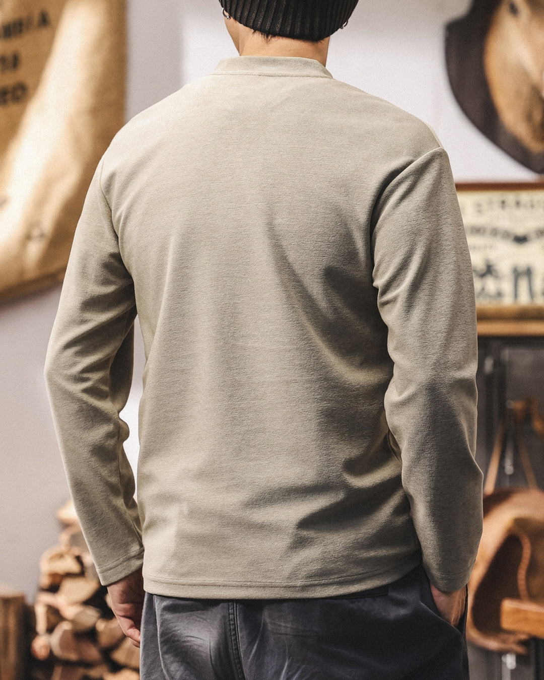 【M-4XL】casual half zip long sleeve sweatshirt 【ACT0268】