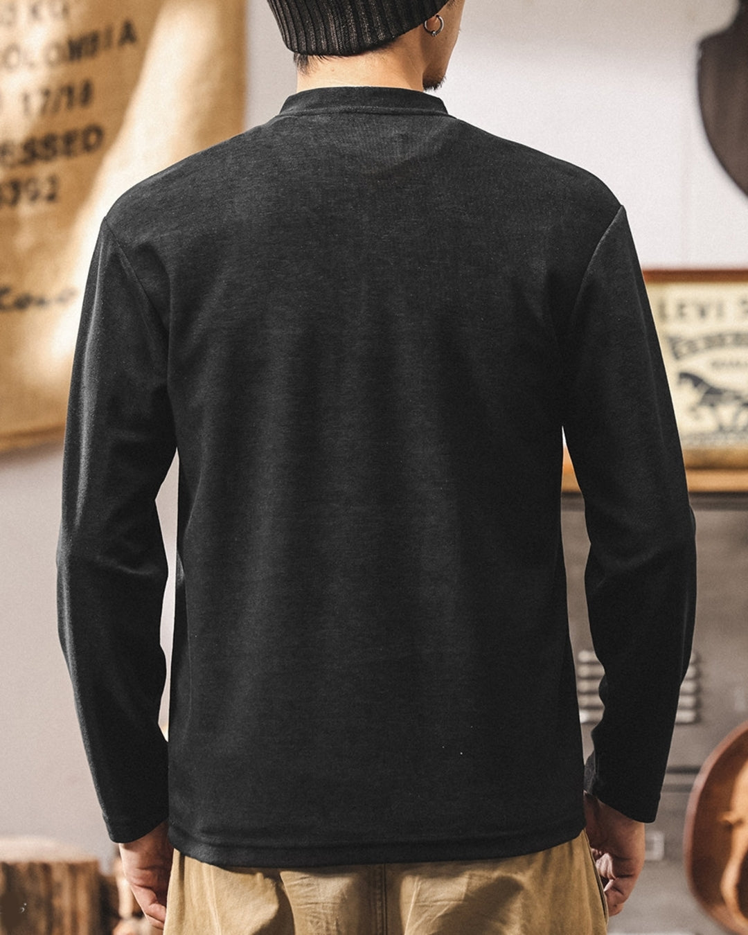 【M-4XL】casual half zip long sleeve sweatshirt 【ACT0268】