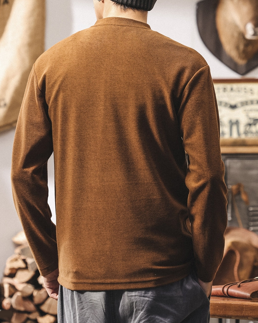 【M-4XL】casual half zip long sleeve sweatshirt 【ACT0268】