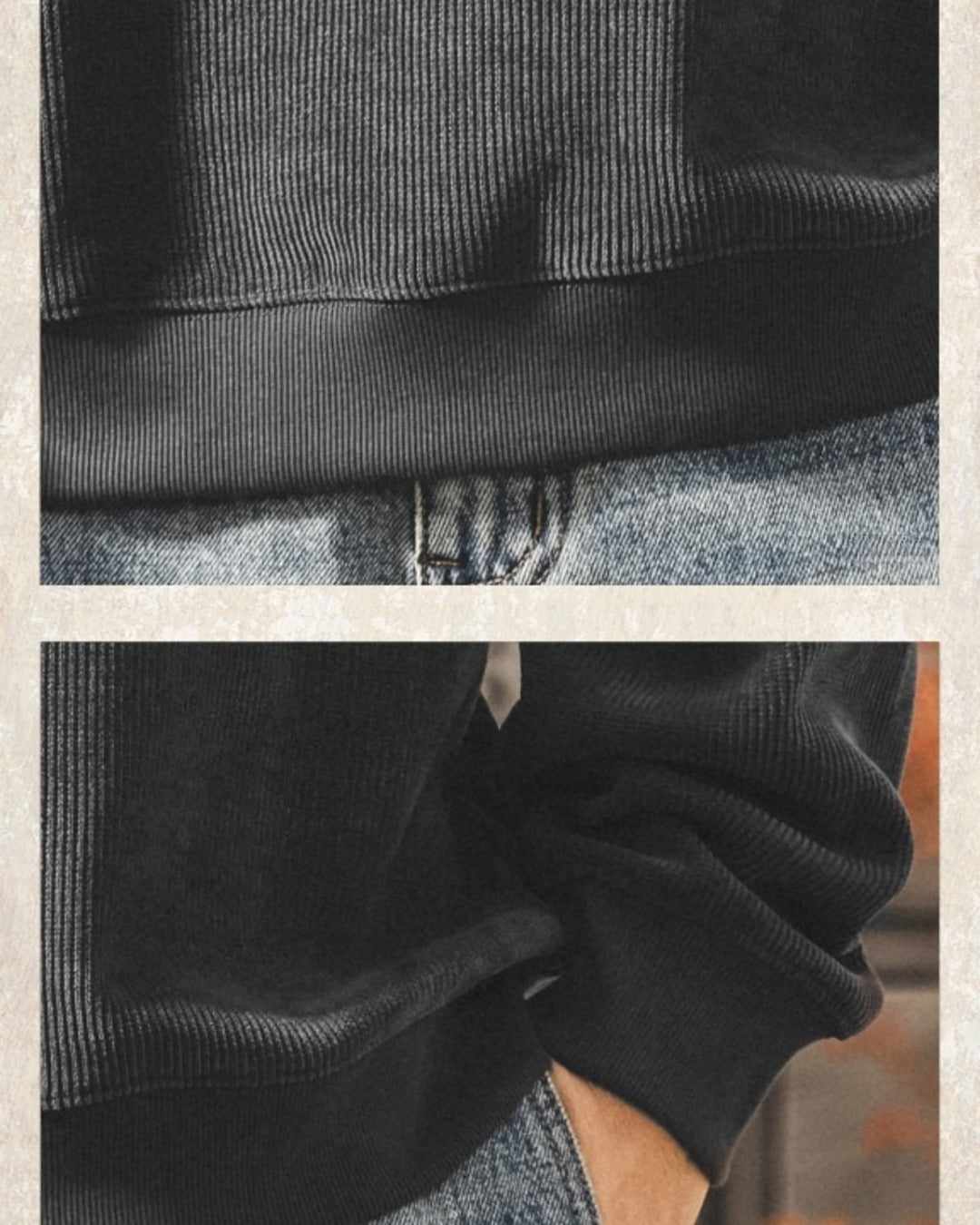 【M-4XL】loose fit corduroy ribbed sweatshirt 【ACT0270】