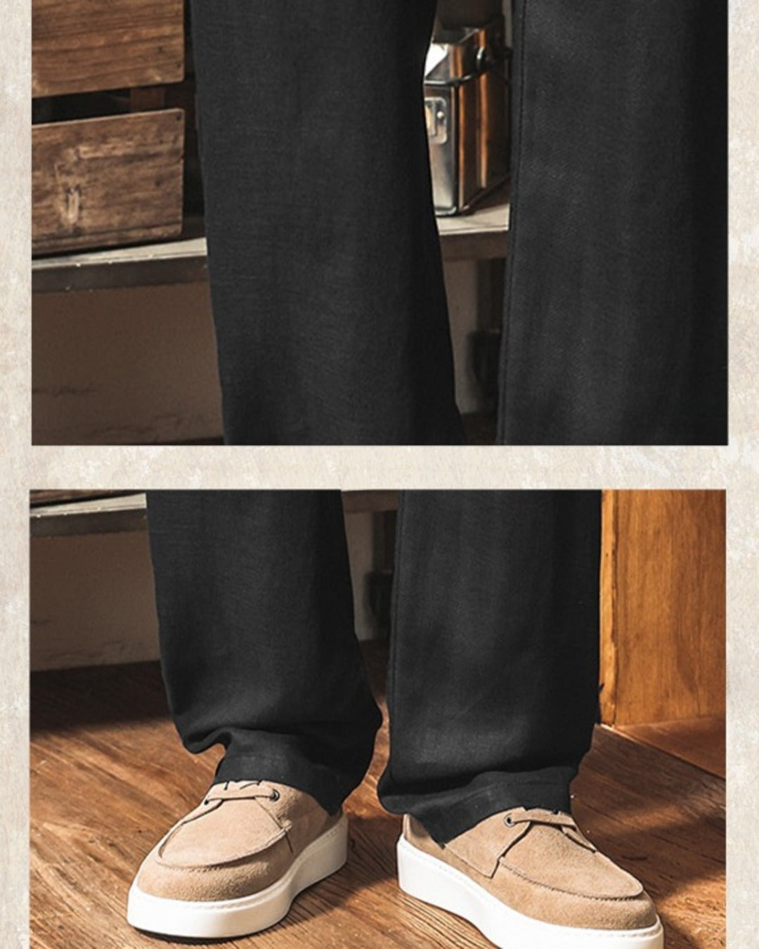 【M-3XL】relaxed fit linen blend trousers 【ACT0271】