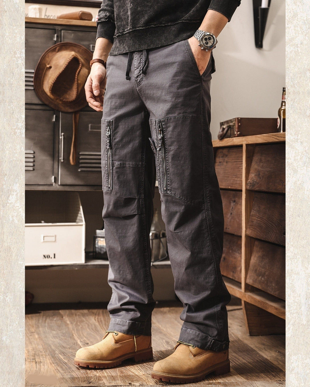 【28-38】straight fit tactical cargo pants 【ACT0272】