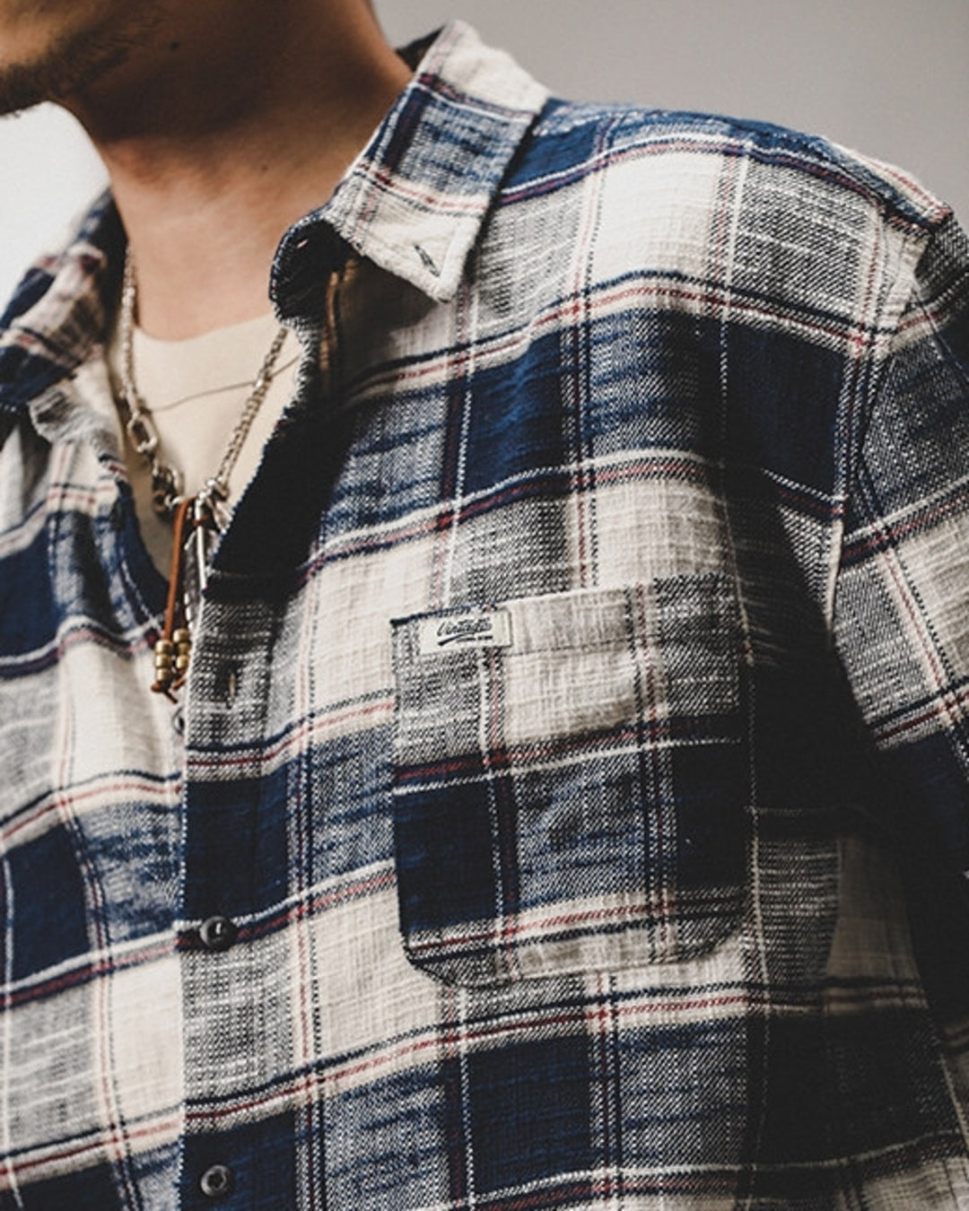 【M-3XL】vintage plaid long sleeve shirt 【ACT0295】