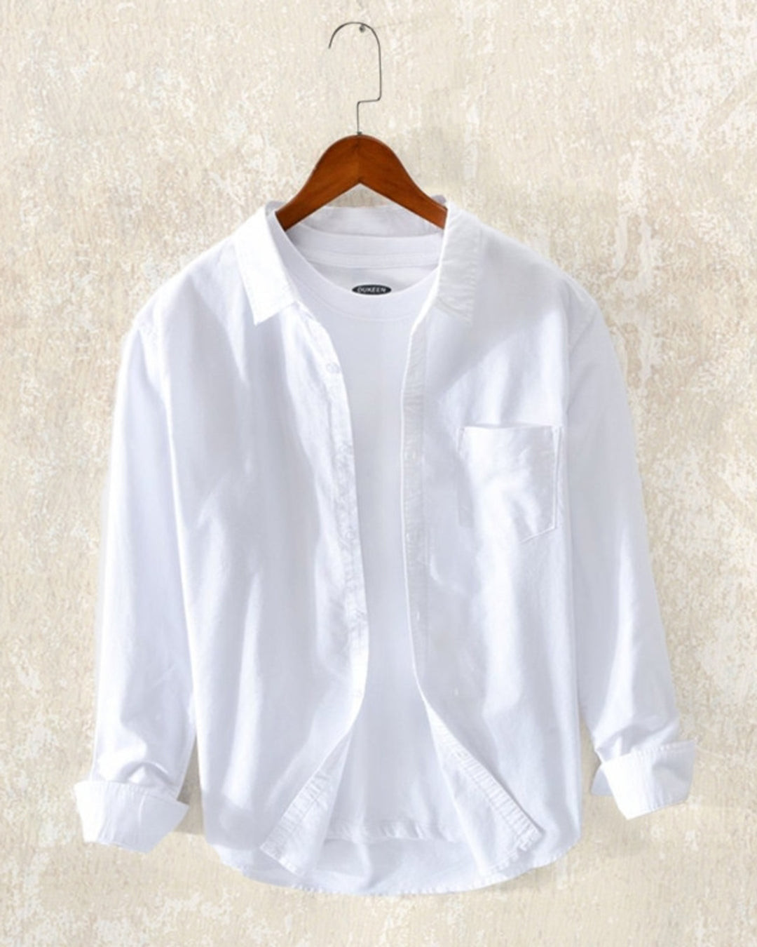 【M-3XL】casual washed solid long sleeve shirt 【ACT0296】