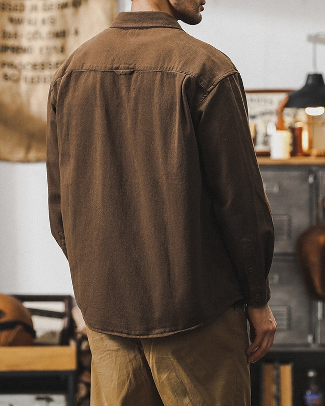 【M-4XL】heavyweight workwear casual long shirt 【ACT0298】