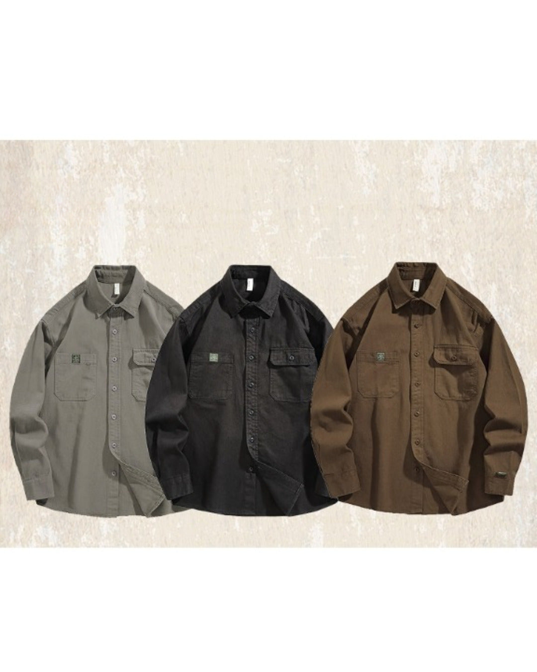 【M-4XL】heavyweight workwear casual long shirt 【ACT0298】
