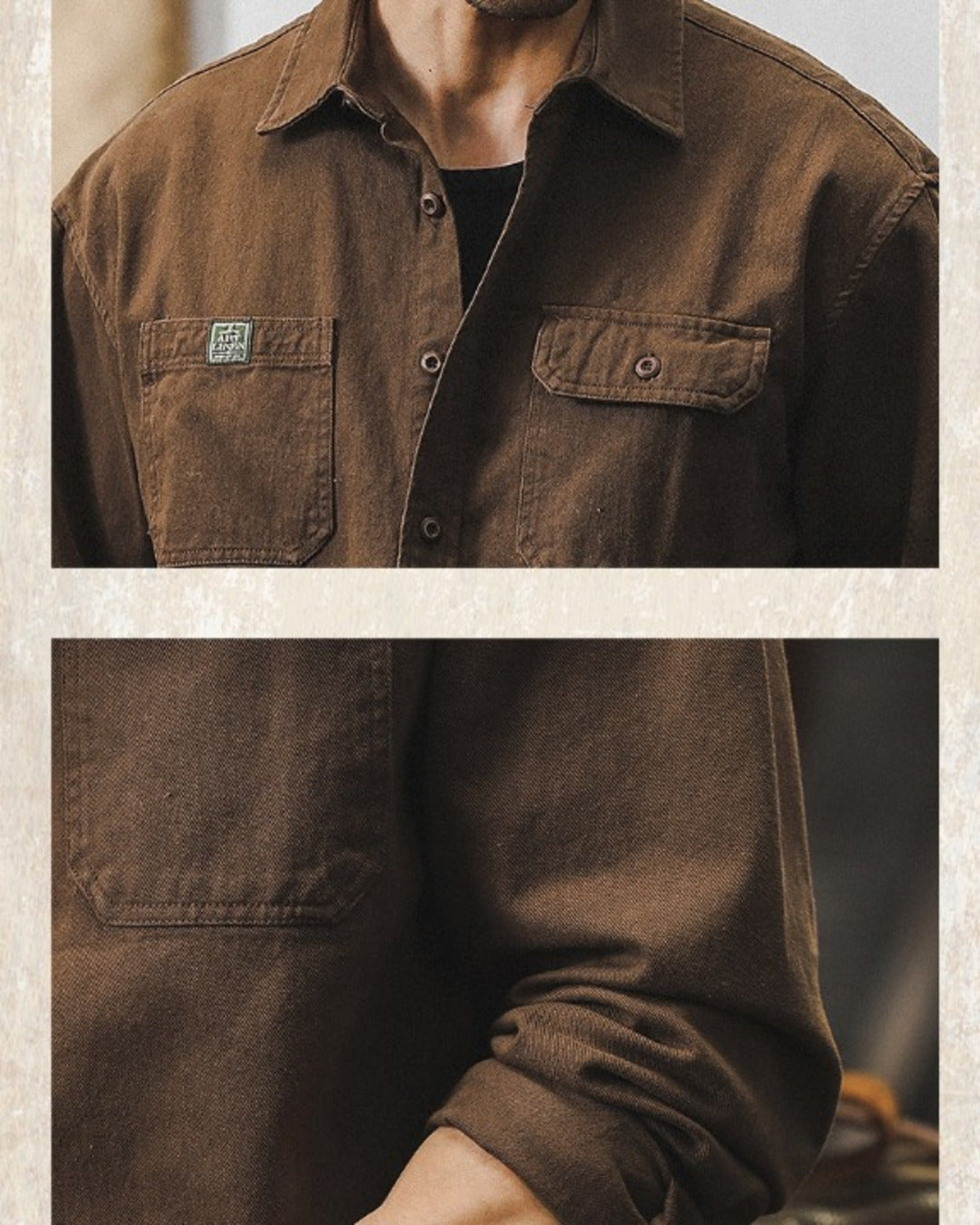 【M-4XL】heavyweight workwear casual long shirt 【ACT0298】
