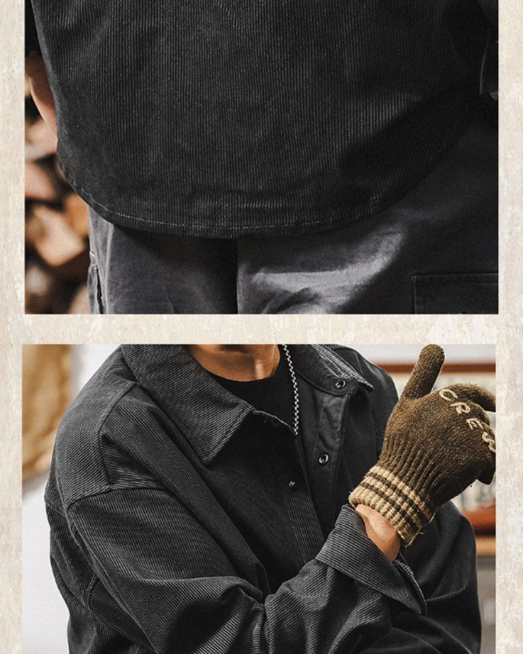 【M-4XL】relaxed fit corduroy long shirt 【ACT0299】