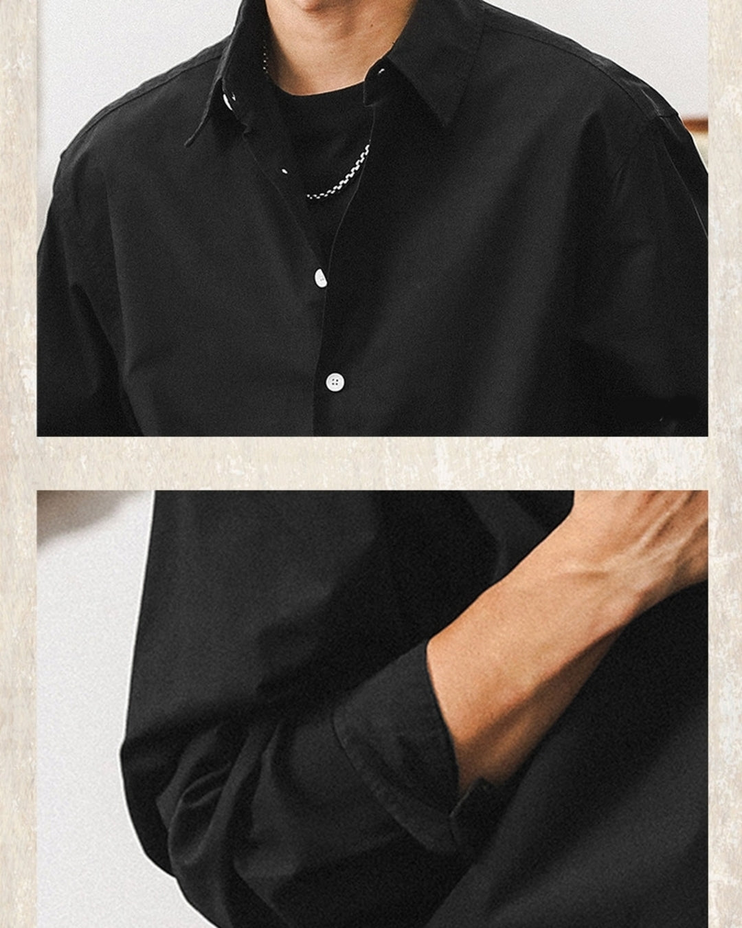 【M-4XL】basic cotton long sleeve shirt 【ACT0300】